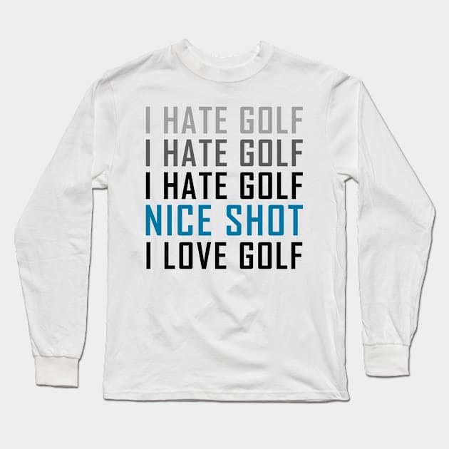 funny golf Long Sleeve T-Shirt by Mandala Project